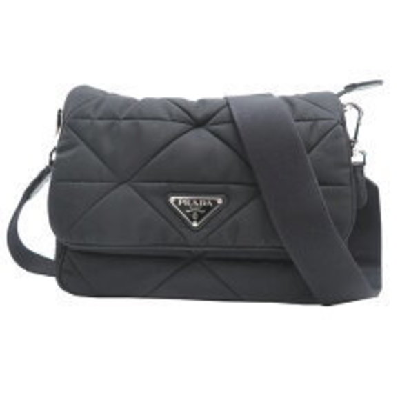 Prada Padded Shoulder Bag Pouch Nylon Black - Picture 1 of 9